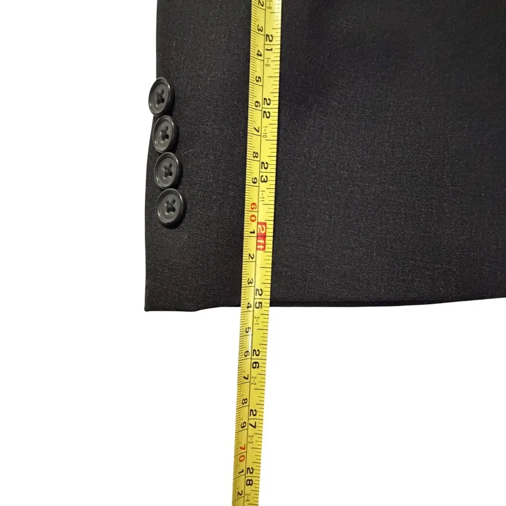 Hart Schaffner Marx Gold Trumpeter Blazer Mens 48R Charcoal Gray 100s Wool USA